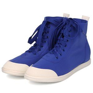 Liliana Round Toe Stretch Lace Up Flat Mid Top Elastane Sneakers